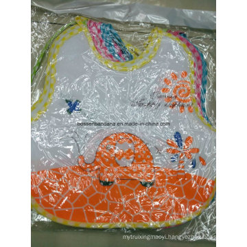 Customized Production Design Animal Printed Cotton White Promotional Baby Bib